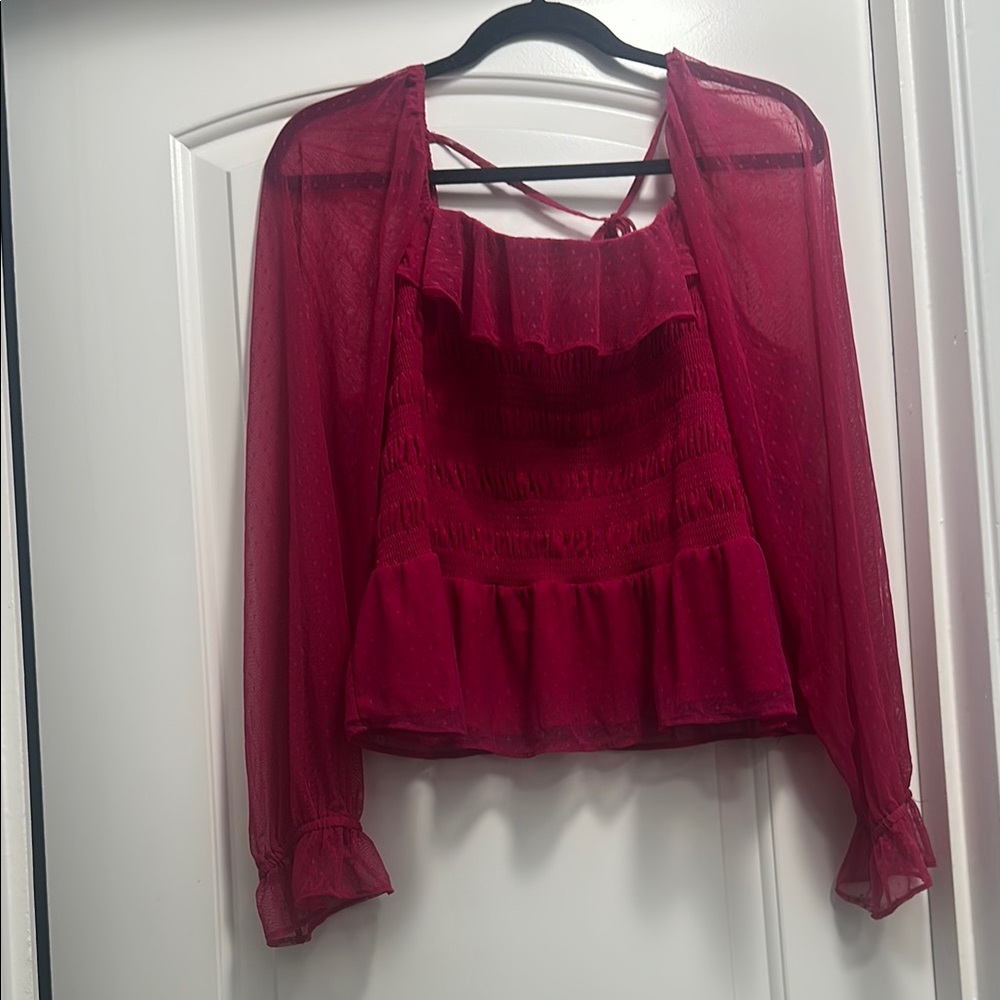 Elegant Red Women's Top